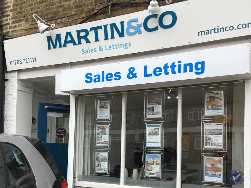 An exterior view of the Martin & Co estate agent office in Romford