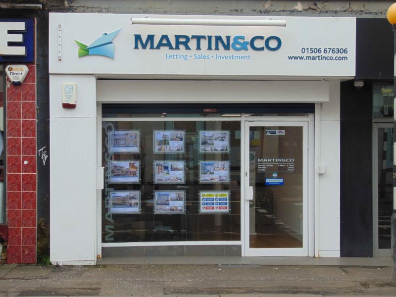 An exterior view of the Martin & Co estate agent office in Bathgate
