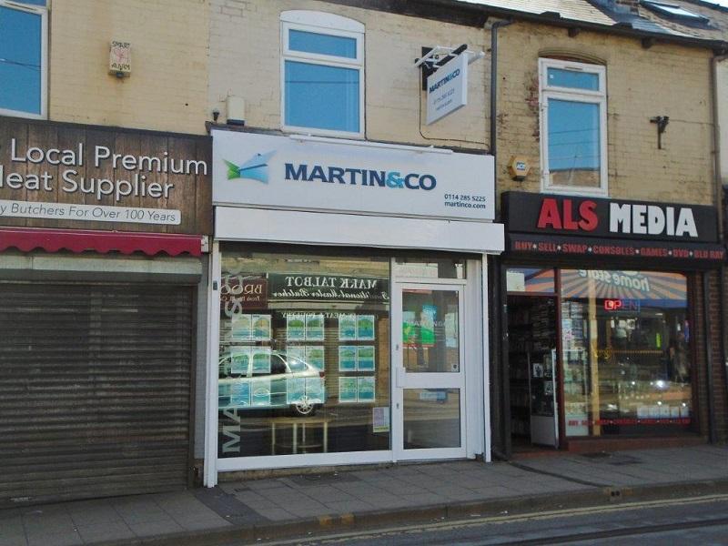 An exterior view of the Martin & Co estate agent office in Sheffield