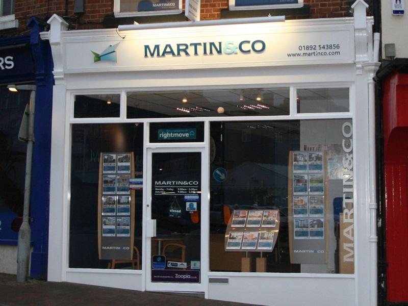 An exterior view of the Martin & Co estate agent office in Tunbridge Wells