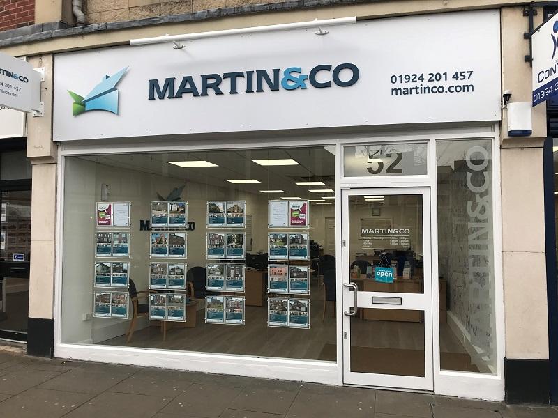 An exterior view of the Martin & Co estate agent office in Wakefield