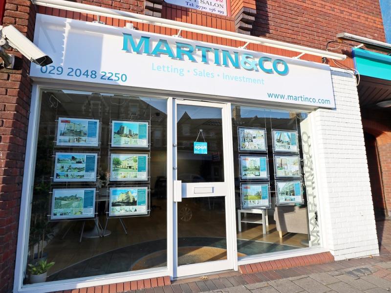 An exterior view of the Martin & Co estate agent office in Cardiff
