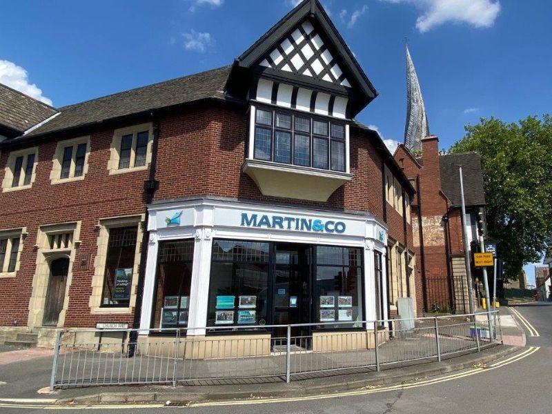 An exterior view of the Martin & Co estate agent office in Chesterfield