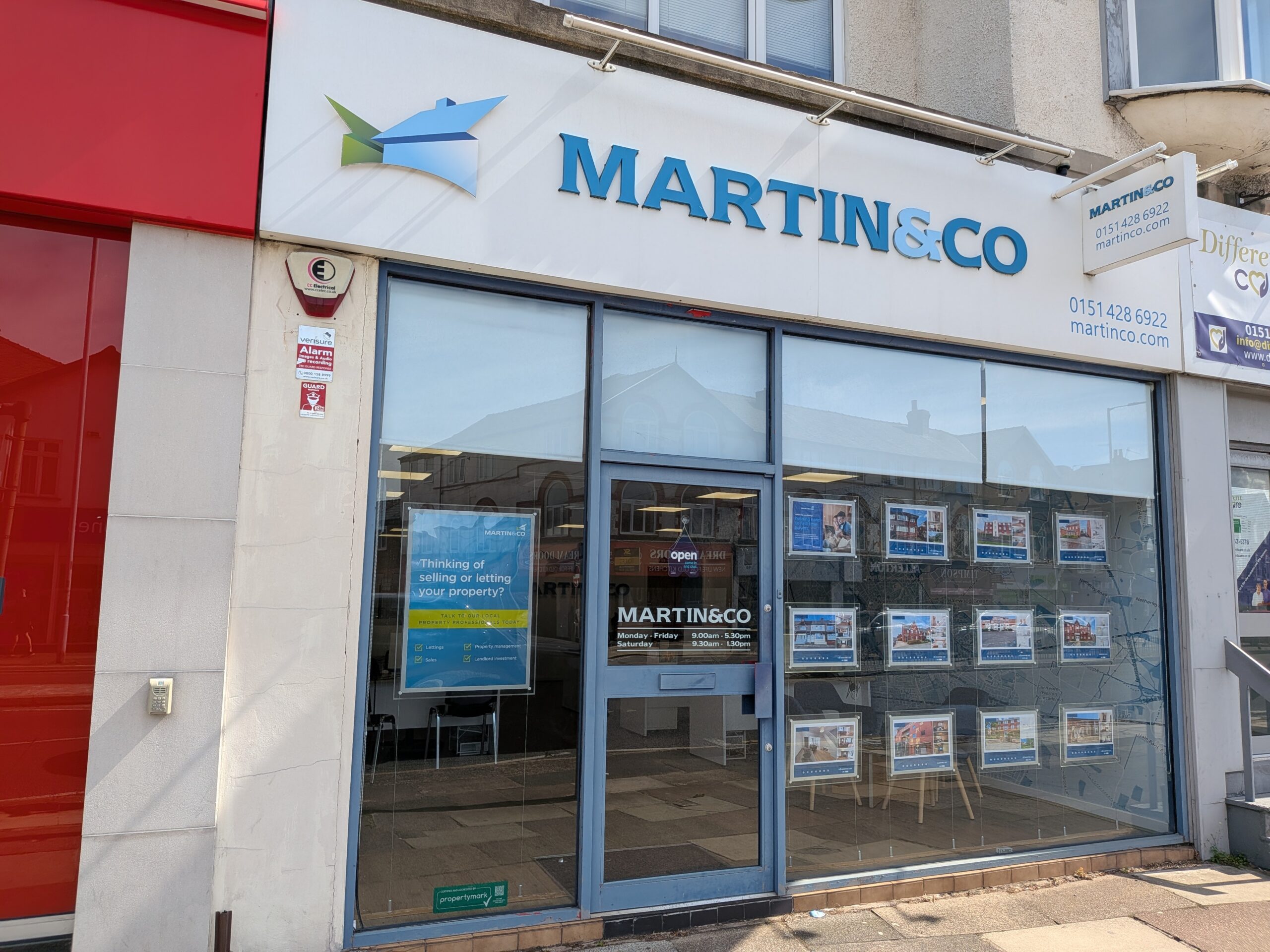 Front view of Martin & Co office in Liverpool South.