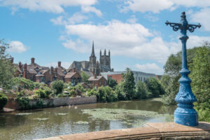 Royal Leamington Spa on the river Leam