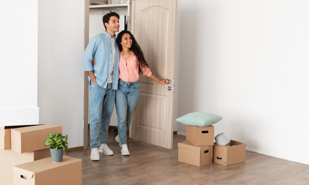 First-time buyers entering their new shared ownership home in Oxford