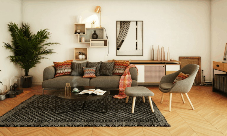 Modern living room in a Westbury home highlighting space and style for relocation buyers