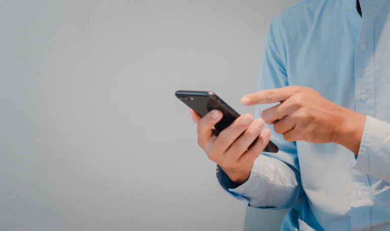 Checking an instant property valuation on a mobile phone