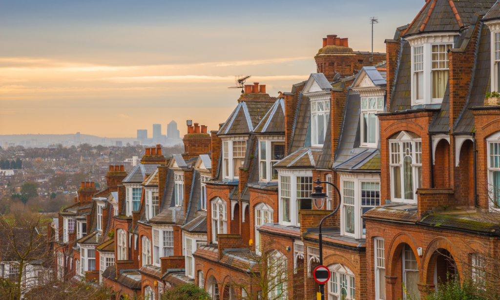 Row of residential houses in Welwyn Garden City representing property management and landlord compliance