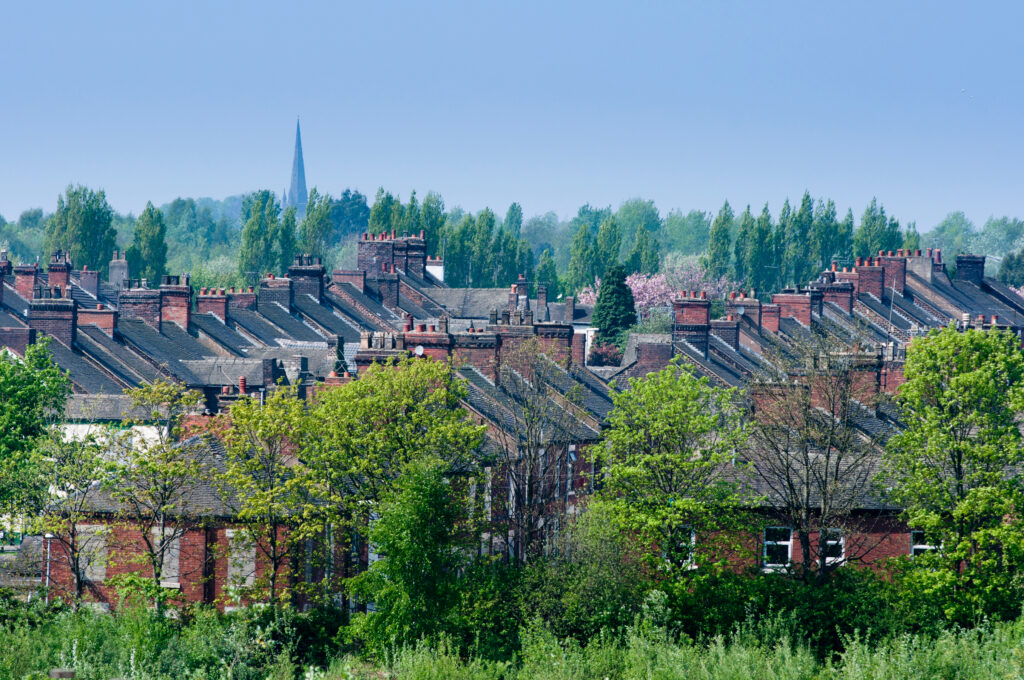 Residential rooftops in ST4 Stoke-on-Trent
