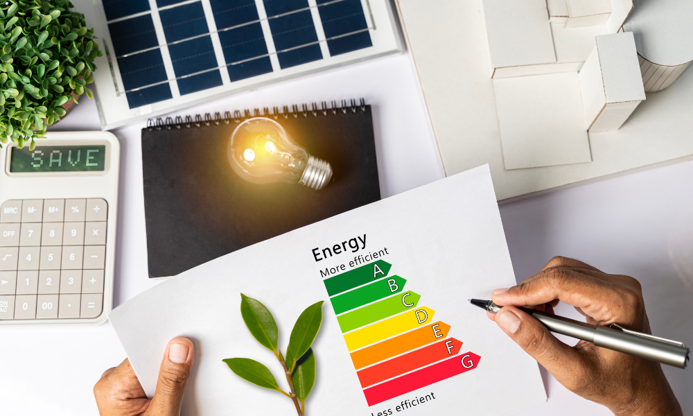 Landlord reviewing an EPC energy efficiency rating document for a rental property in Uckfield.