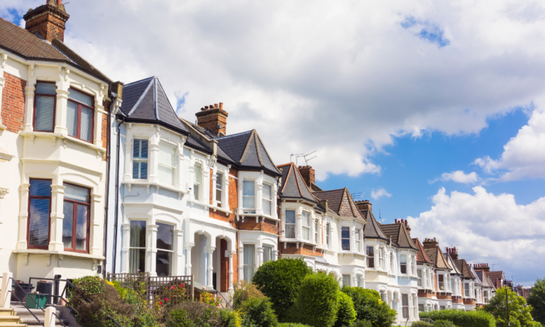 A row of attractive period terraced houses on a residential street, representing the established housing and local lifestyle appeal of living in Marston OX3.