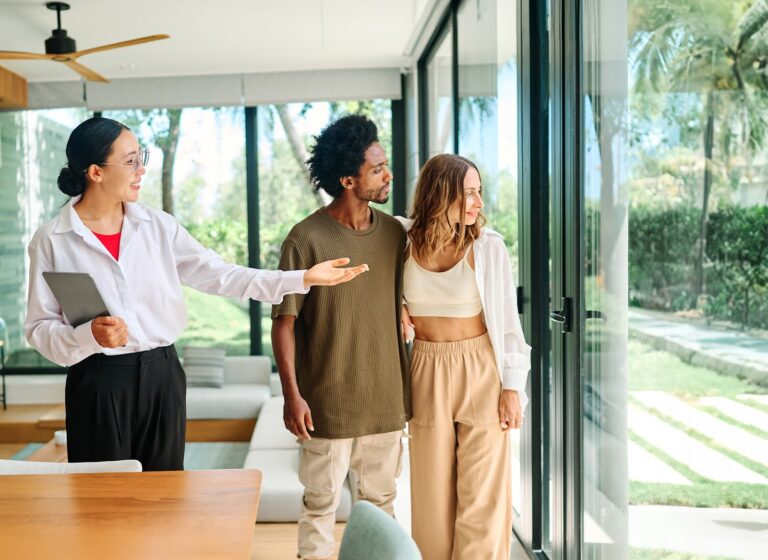 Buyers viewing a home in Shirley, Solihull with an estate agent