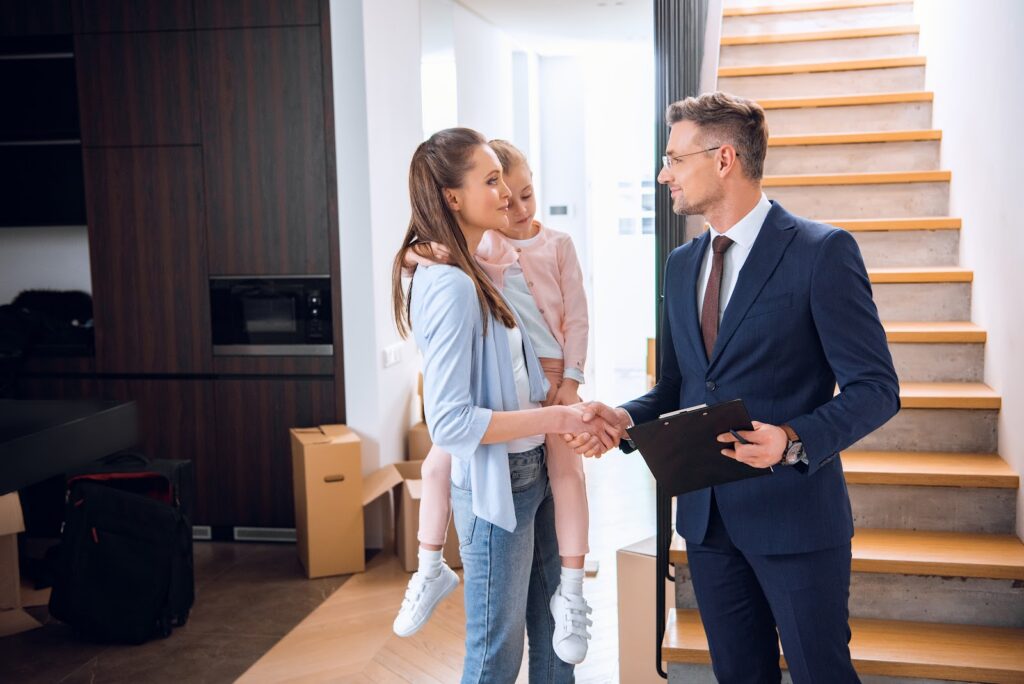 Estate agent meeting homeowners selling in Southampton